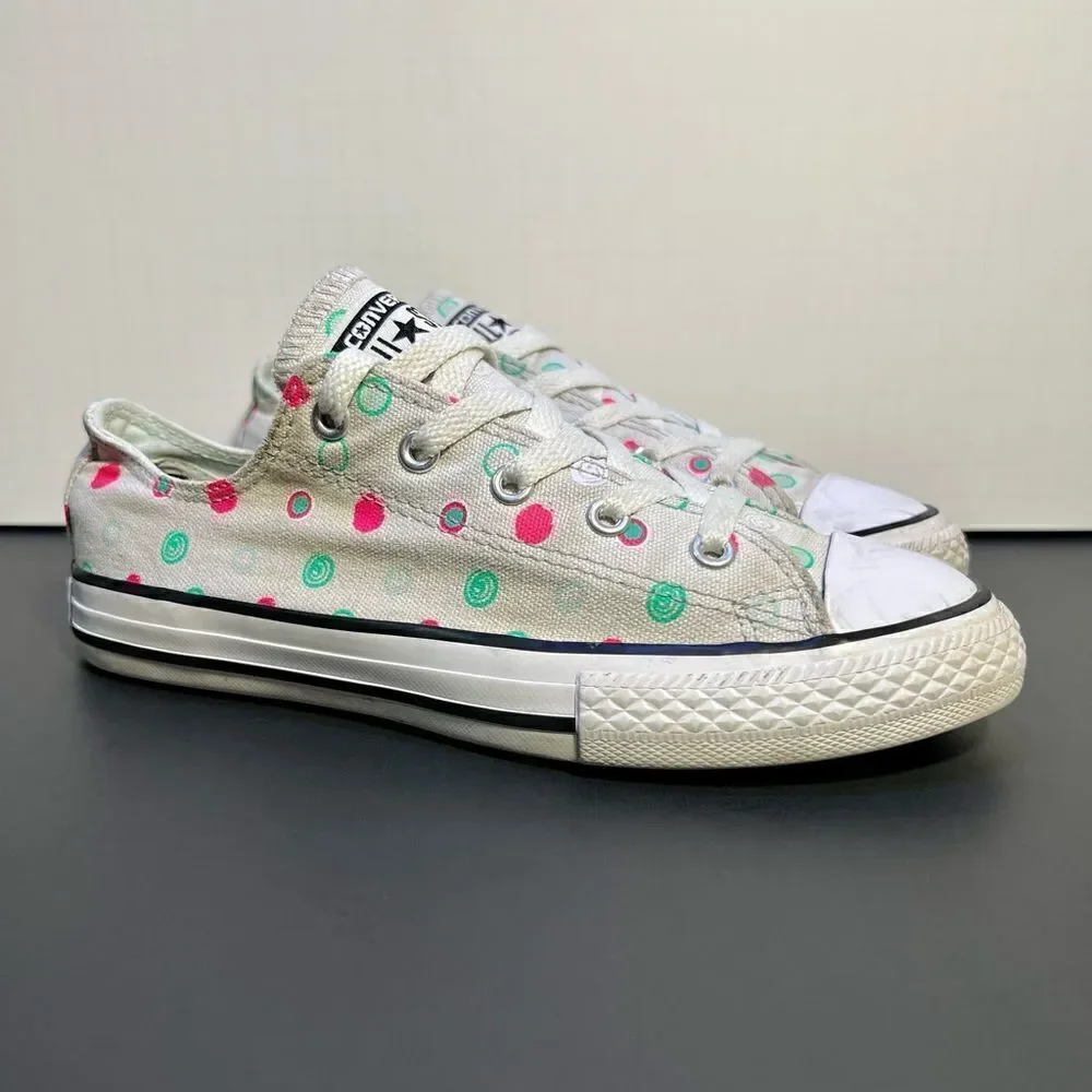 Little Girls CONVERSE All Star Ox Polka Dot Mouse Neo Gray Sneakers / Size 3